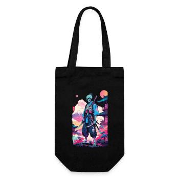 Oni Skeleton Samurai & Vaporwave Design esthétique - Sac à bouteille - noir - Devant