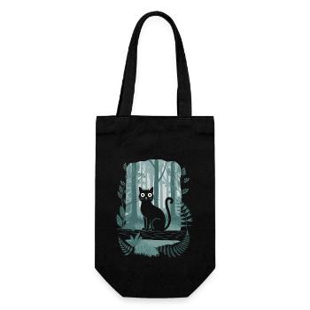 Cottagecore Enchanted Forest with Black Cat and - Gift Bag for Bottles - black - Front