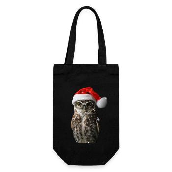 Eule - Geschenkbeutel für Flaschen - Schwarz - Vorne