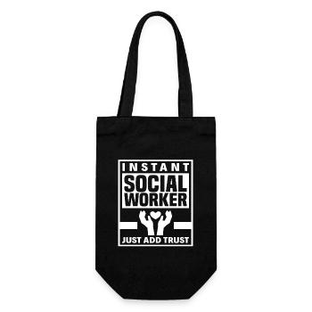 Instant Social Worker Just Add Trust - Gift Bag for Bottles - black - Front