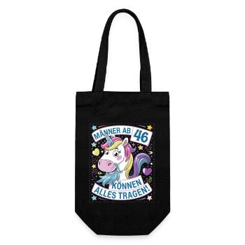 Men aged 46 and over can wear anything for their 46th birthday - Gift Bag for Bottles - black - Front