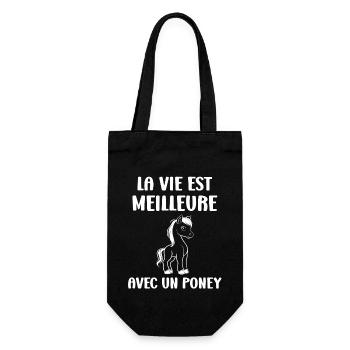 Humour poney - Sac à bouteille - noir - Devant