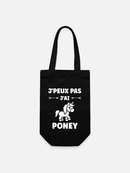 Humour poney - Sac à bouteille - noir
