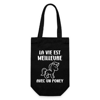 Humour poney - Sac à bouteille - noir - Devant