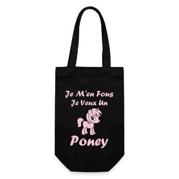 Humour poney - Sac à bouteille - noir - Devant