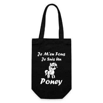 Humour poney - Sac à bouteille - noir - Devant