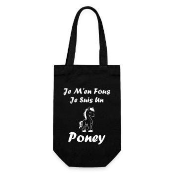 Humour poney - Sac à bouteille - noir - Devant