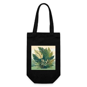 Colourful Floral Line Art with Vibrant Leaves - Gift Bag for Bottles - black - Front