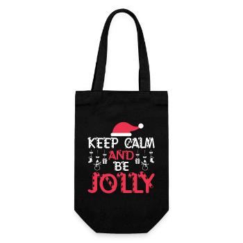 Christmas Keep Calm And Be Jolly - Gift Bag for Bottles - black - Front