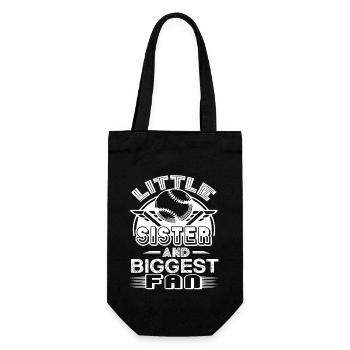 Baseball Little Sister and Biggest Fan - Gift Bag for Bottles - black - Front