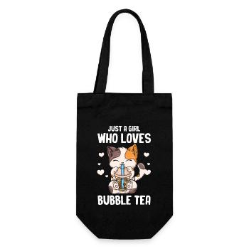 Bubble Tea Boba BubbleTea Kawaii Japan Tea Kpop - Geschenkbeutel für Flaschen - Schwarz - Vorne