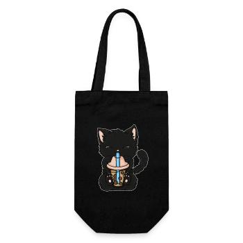 Bubble Tea Boba BubbleTea Kawaii Japan Tea Kpop - Gift Bag for Bottles - black - Front