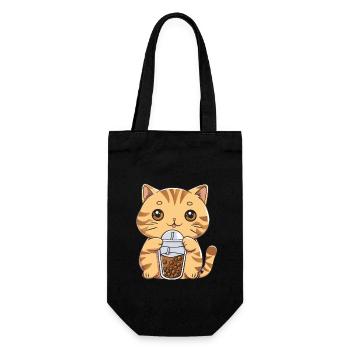 Bubble Tea Boba BubbleTea Kawaii Japan Tea Kpop - Geschenkbeutel für Flaschen - Schwarz - Vorne