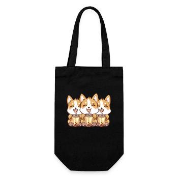 Bubble Tea Boba BubbleTea Kawaii Japan Tea Kpop - Geschenkbeutel für Flaschen - Schwarz - Vorne