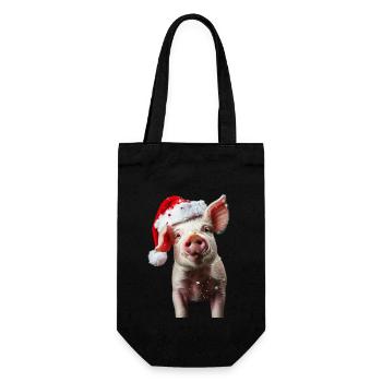 Pig - Gift Bag for Bottles - black - Front