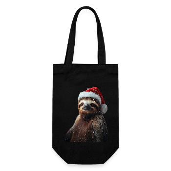 Faultier - Geschenkbeutel für Flaschen - Schwarz - Vorne