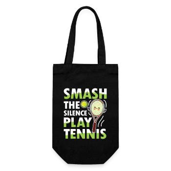 Smash The Silence Play Tennis - Geschenkbeutel für Flaschen - Schwarz - Vorne