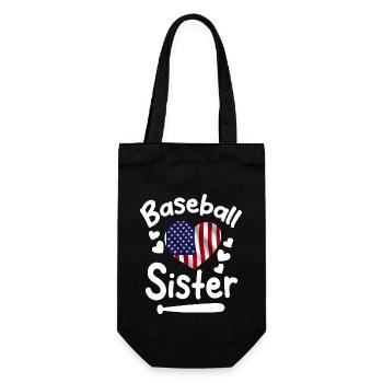 Baseball Sport Baseballspieler Pitcher Catcher USA - Geschenkbeutel für Flaschen - Schwarz - Vorne