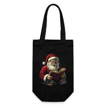 Weihnachtsmann Frauen Männer Kinder Weihnachten - Geschenkbeutel für Flaschen - Schwarz - Vorne