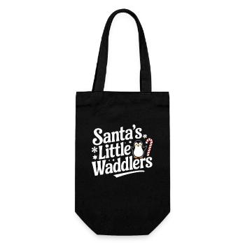 Le petit pingouin de Noël Watschel du Père Noël - Sac à bouteille - noir - Devant