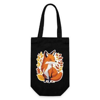 Fox in Autumn #4 - Gift Bag for Bottles - black - Front