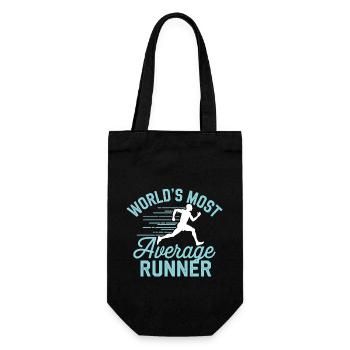 Worlds most average runner Funny jogging saying - Gift Bag for Bottles - black - Front