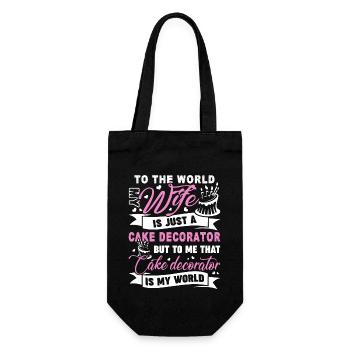 Cake Decorator Cake Decorator Is My World - Gift Bag for Bottles - black - Front