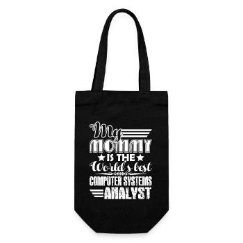 My Mom Is The World's Best Computer System Analyst - Gift Bag for Bottles - black - Front