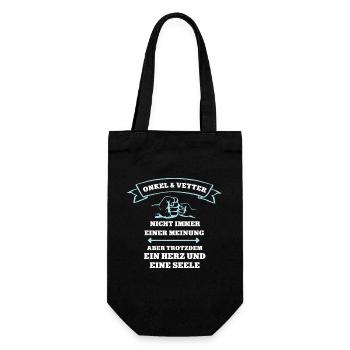 Team Onkel und Vetter Partnerlook Familie Cousin - Geschenkbeutel für Flaschen - Schwarz - Vorne