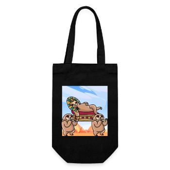 Hieroglyphs Sloth Tutan Egyptian Mythology - Gift Bag for Bottles - black - Front