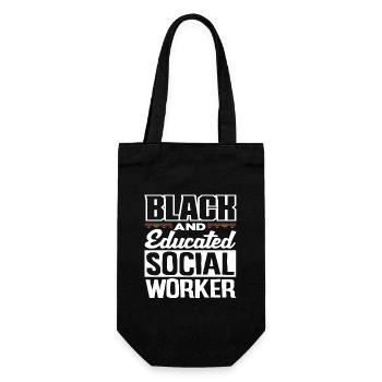 Black and educated social worker - Gift Bag for Bottles - black - Front