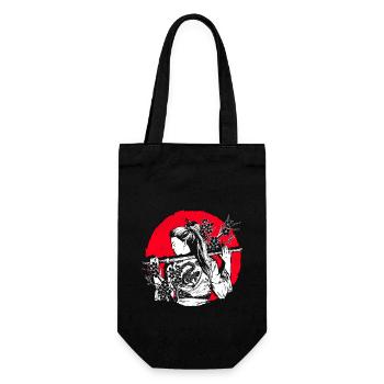 Kanji Japon Japonaise Fille Ninja Samouraï - Sac à bouteille - noir - Devant