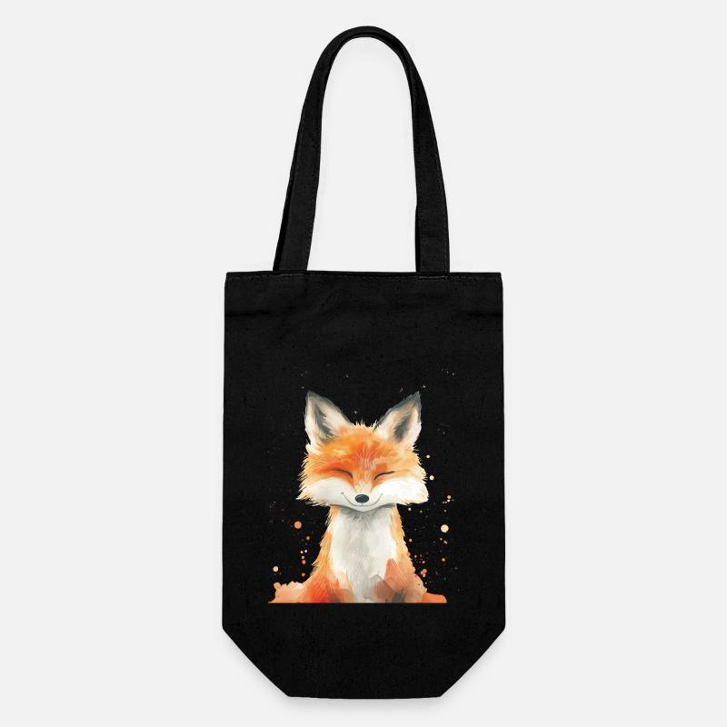 Fuchs - Geschenkbeutel für Flaschen - Schwarz