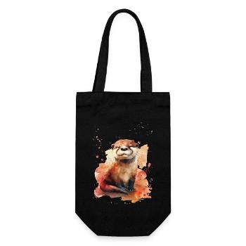 Otter - Geschenkbeutel für Flaschen - Schwarz - Vorne