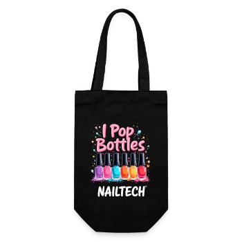 I Pop Bottles Nailtech für jede Kosmetikerin - Geschenkbeutel für Flaschen - Schwarz - Vorne