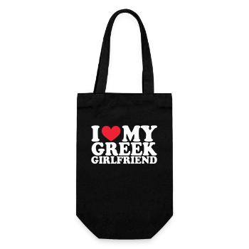 Greek Girlfriend Girlfriend Relationship Couple - Gift Bag for Bottles - black - Front