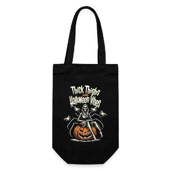 Funny Halloween With Thick Thigh - Gift Bag for Bottles - black - Front