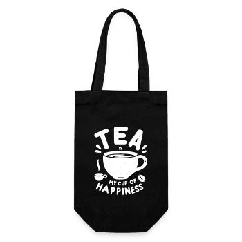 Tee ist meine Tasse Glück - Geschenkbeutel für Flaschen - Schwarz - Vorne