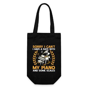 Désolé, je ne peux pas, j’ai un rendez-vous avec mon piano et certains - Sac à bouteille - noir - Devant