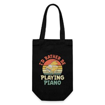 Ich würde lieber Klavier spielen, Pianist, Pianist, Keyboarder Pi - Geschenkbeutel für Flaschen - Schwarz - Vorne