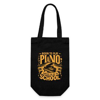Geboren, um Klavier zu spielen Gezwungen, zur Schule zu gehen Pianist - Geschenkbeutel für Flaschen - Schwarz - Vorne
