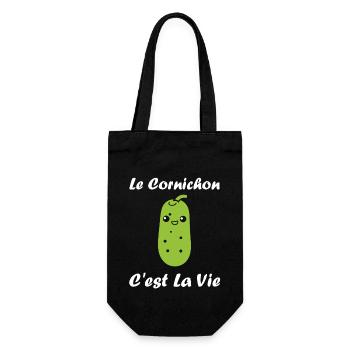 Humour cornichon - Sac à bouteille - noir - Devant