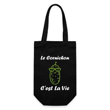 Humour cornichon - Sac à bouteille - noir - Devant