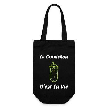 Humour cornichon - Sac à bouteille - noir - Devant