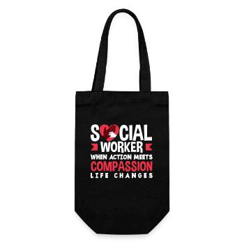 Social workers when action lives with compassion - Gift Bag for Bottles - black - Front