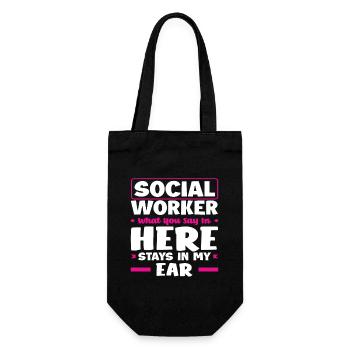 Social worker What you say here stays in my - Gift Bag for Bottles - black - Front
