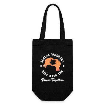 Social workers help keep the pieces together - Gift Bag for Bottles - black - Front