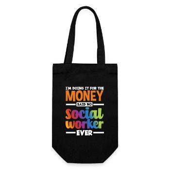 Ich Mache Es Nicht Fürs Geld Sozialarbeiter - Geschenkbeutel für Flaschen - Schwarz - Vorne