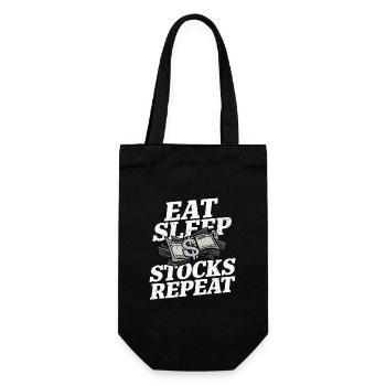 Eat, Sleep, Stocks, Repeat - Gift Bag for Bottles - black - Front