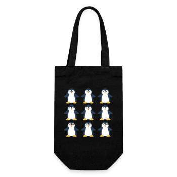 Neun Pinguine Arktischer Seevogel Pinguin - Geschenkbeutel für Flaschen - Schwarz - Vorne